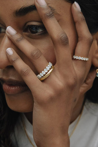 Moissanite Wedding Bands - violetjewels