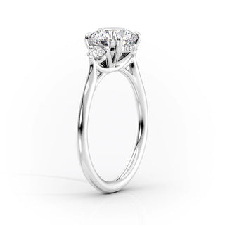 2.50 CT Oval F/VS1 CVD Diamond Three Stones Engagement Ring - violetjewels