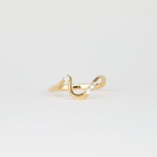 0.11 TCW Round Lab Grown Diamond Curved Wedding Band