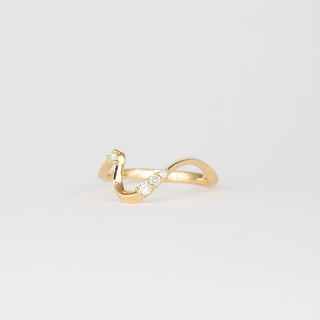 0.11 TCW Round Lab Grown Diamond Curved Wedding Band