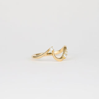 0.11 TCW Round Lab Grown Diamond Curved Wedding Band