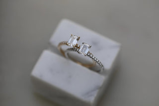 0.50 CT Emerald Solitaire CVD E/VVS1 Diamond Engagement Ring - violetjewels