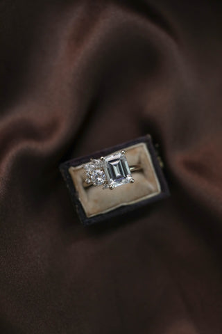 1.0 CT - 3.0 CT Emerald Cluster Engagement Ring