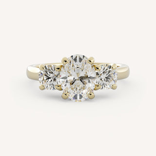 1.50 CT - 3.50 CT Oval Three Stone Engagement Ring