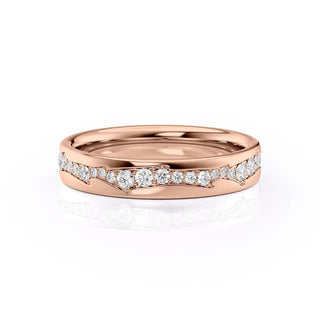 Twig wedding band with round diamonds – elegant, organic design inspired by nature
