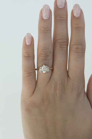 0.80 CT - 2.50 CT Pear Cluster Diamond Engagement Ring