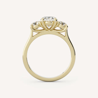 1.50 CT - 3.50 CT Oval Three Stone Engagement Ring