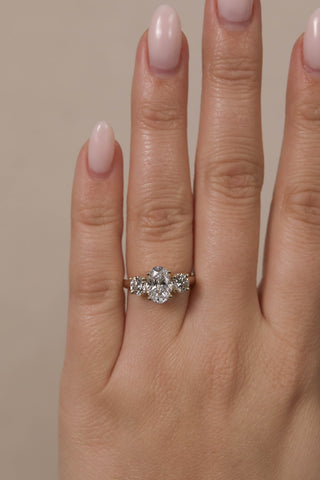 1.50 CT - 3.50 CT Oval Three Stone Engagement Ring
