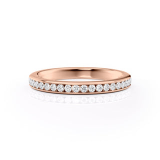 Half eternity wedding band with round diamonds – classic and elegant sparkle