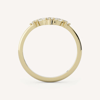 0.20 TCW Marquise & Round Curved Diamond Wedding Band