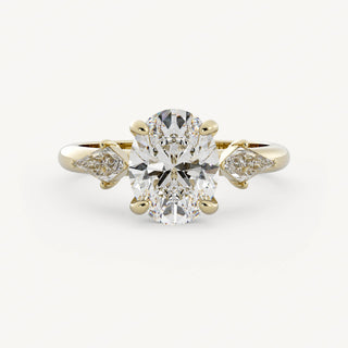 1.75 CT - 3.50 CT Oval Three Stone Diamond Engagement Ring