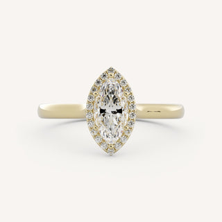 0.75 CT - 3.50 CT Marquise Halo Engagement Ring