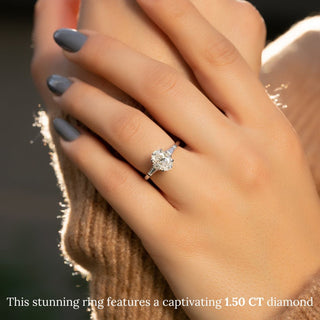 1.50 CT-3.50 CT Oval F/VS1 CVD Diamond Three Stone Engagement Ring - violetjewels