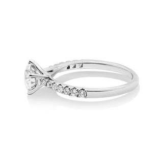 1.21-3.50 CT Round  Lab Grown Diamond Pave Engagement Ring