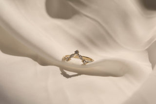 0.20 TCW Marquise & Round Curved Diamond Wedding Band