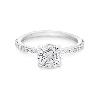 1.50 -3.50 CT Round  Lab Grown Diamond Pave Engagement Ring