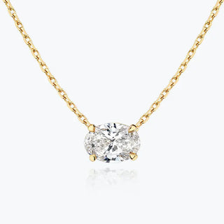 0.25-1.0 CT Oval Moissanite Diamond Solitaire Necklace - violetjewels
