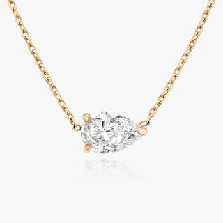 0.25 CT-1.0 CT Pear Solitaire F/VS Lab Grown Diamond Necklace - violetjewels