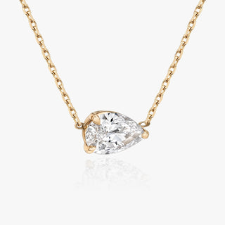 0.25 CT-1.0 CT Pear Solitaire F/VS Lab Grown Diamond Necklace - violetjewels