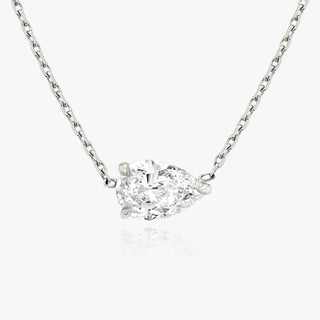 0.25 CT-1.0 CT Pear Solitaire F/VS Lab Grown Diamond Necklace - violetjewels