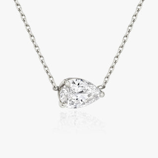 0.25 CT-1.0 CT Pear Solitaire F/VS Lab Grown Diamond Necklace - violetjewels