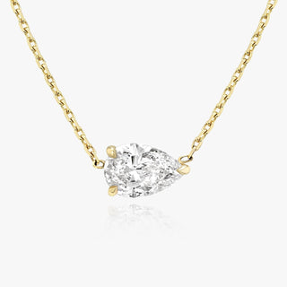 0.25 CT-1.0 CT Pear Solitaire F/VS Lab Grown Diamond Necklace - violetjewels