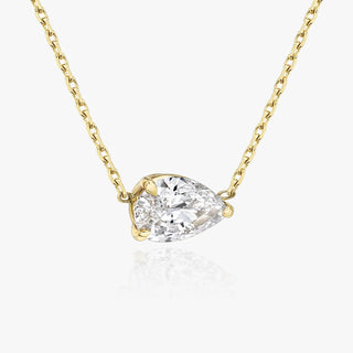 0.25 CT-1.0 CT Pear Solitaire F/VS Lab Grown Diamond Necklace - violetjewels
