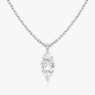 0.25 CT-1.0 CT Marquise Solitaire F/VS Lab Grown Diamond Necklace - violetjewels
