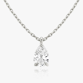 0.25 CT-1.0 CT Pear Solitaire F/VS Lab Grown Diamond Necklace - violetjewels