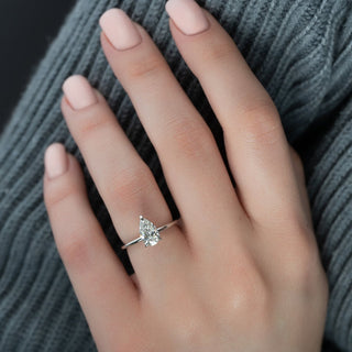 1.50 CT Pear F/VS1 CVD Diamond Hidden Halo Engagement Ring - violetjewels