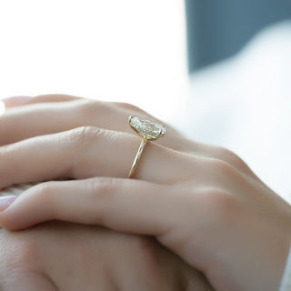 1.50-3.50 CT Pear  Lab Grown Diamond Hidden Halo Engagement Ring