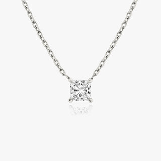 0.25 CT-1.0 CT Princess Solitaire F/VS Lab Grown Diamond Necklace - violetjewels