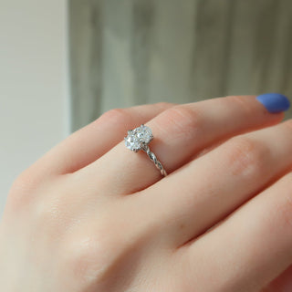 1.50 CT Oval F/VS1 CVD Diamond Hidden Halo Engagement Ring - violetjewels