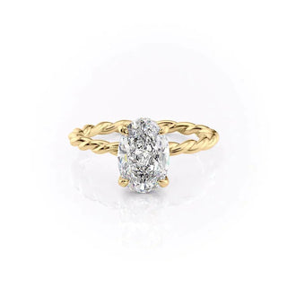 1.50-3.50 CT Oval  Lab Grown Diamond Hidden Halo Engagement Ring