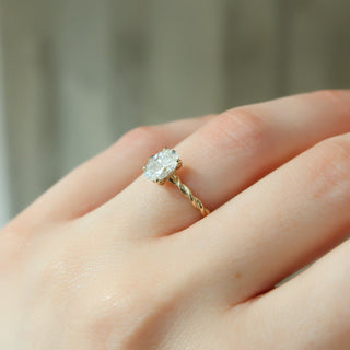 1.50-3.50 CT Oval  Lab Grown Diamond Hidden Halo Engagement Ring