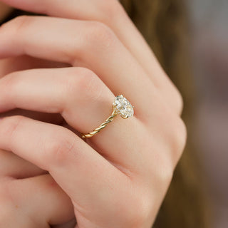 1.50-3.50 CT Oval  Lab Grown Diamond Hidden Halo Engagement Ring