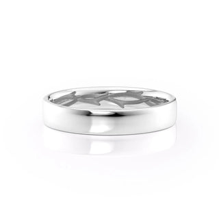 Minimalist plain wedding band with smooth polished finish – timeless unisex ring