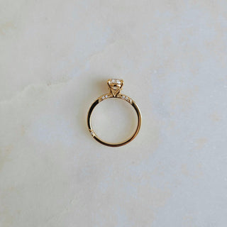 1.50 CT Oval Cut Pave Moissanite Engagement Ring