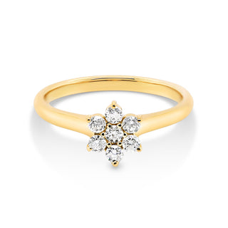 0.28 TCW Round EF- VVS Diamond Cluster Wedding Band