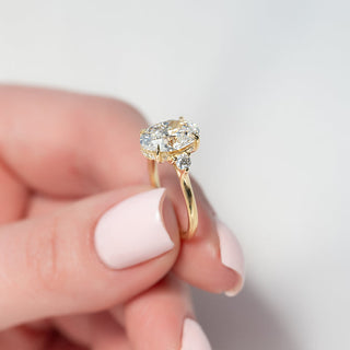 1.50-3.50 CT Oval  Lab Grown Diamond Three Stones Engagement Ring