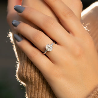 1.50 CT-3.50 CT Oval F/VS1 CVD Diamond Three Stone Engagement Ring - violetjewels