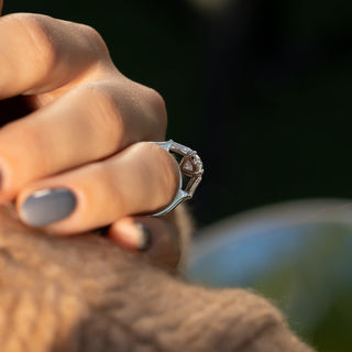 1.50 CT-3.50 CT Oval F/VS1 CVD Diamond Three Stone Engagement Ring - violetjewels