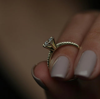 0.85 CT Round Solitaire CVD E/VS1 Diamond Engagement Ring - violetjewels