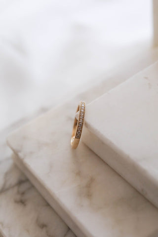 0.18 TCW Round Half Eternity Diamond Wedding Band