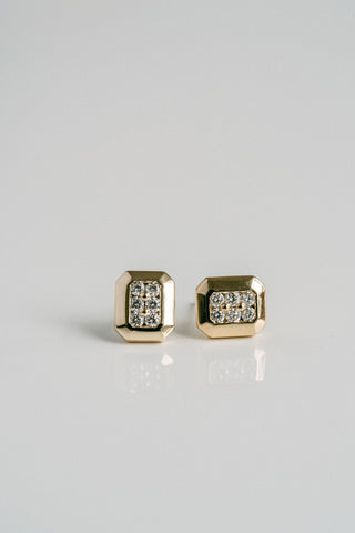 0.07 TCW Round Moissanite Diamond Pave Stud Earrings