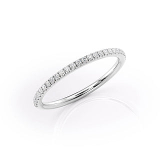 Round diamond half eternity wedding band – classic sparkle with timeless elegance