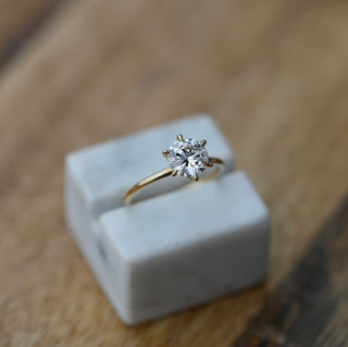 1.50 CT Round Solitaire CVD E/VS2 Diamond Engagement Ring - violetjewels