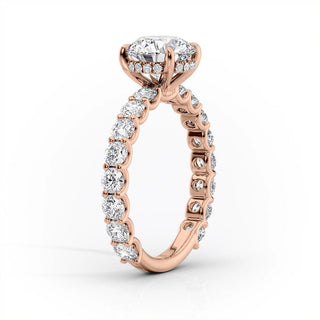 3 to 7 carat marquise CVD diamond ring with hidden halo and pave setting.