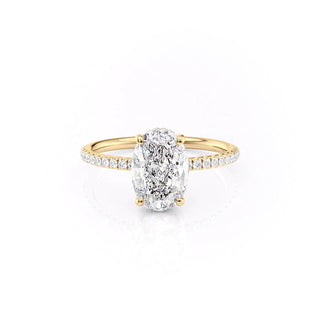 1.50–3.50 CT Oval CVD Diamond Engagement Ring with Hidden Halo and Pave – Lab-Grown Diamond Ring with Elegant Design
