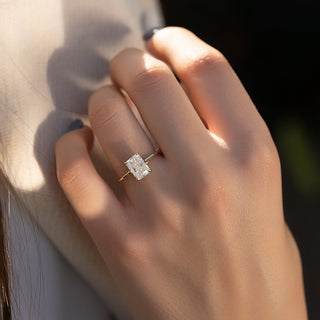 1.0-3.0 CT Radiant  Lab Grown Diamond Solitaire Engagement Ring